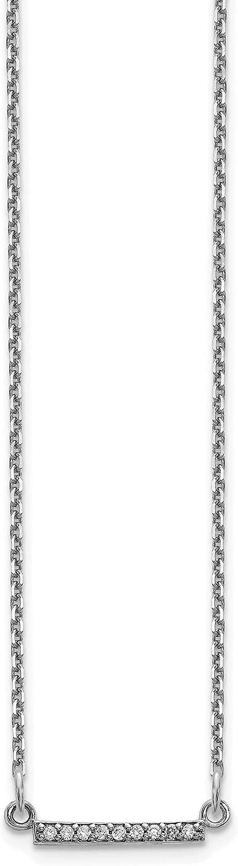 14k White Gold Diamond Bar Necklace 18" Natural Diamonds Chain B7790
