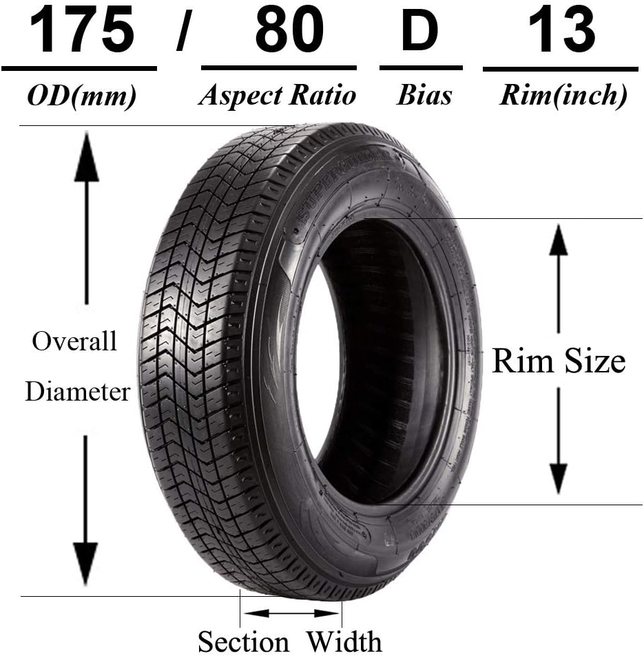 Set of 3 Trailer Tires 175/80D13 Load Range C H2770