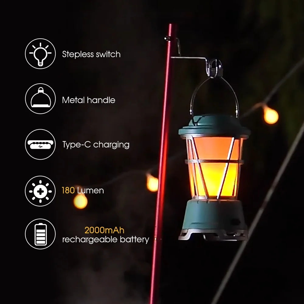 Vintage USB Rechargeable Hanging Lantern LED Night Light S542160