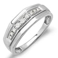 Sterling Silver Mens Diamond Wedding Band, Size 9 P5321
