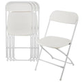 4 Piece White Plastic Folding Chairs W73062