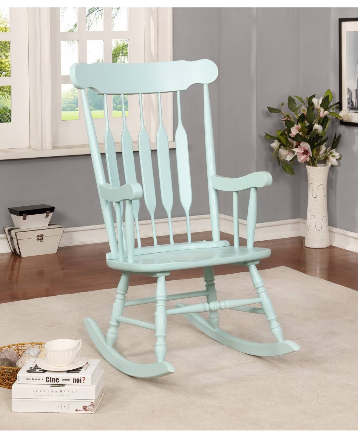 Blue Traditional Rocking Chair X7036