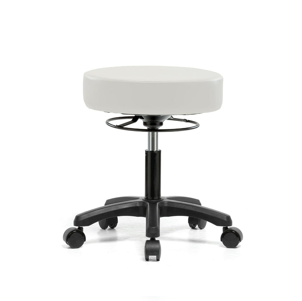 Height Adjustable Rolling Stool 18-23 inches 250-pound Capacity Charcoal Vinyl V8934