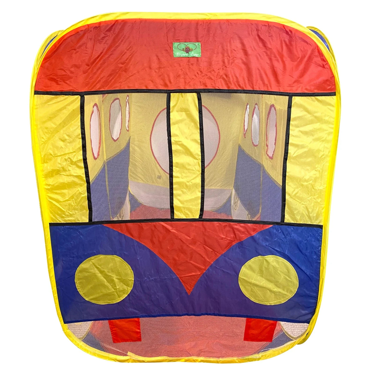 Kids Pop Up School Bus Play Tent Tunnel Folding Indoor Outdoor Bright Colors Toys I54446