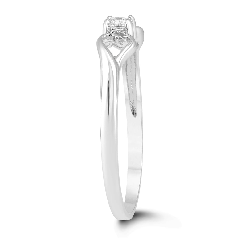 10K White Gold Diamond Heart Promise Ring R861036