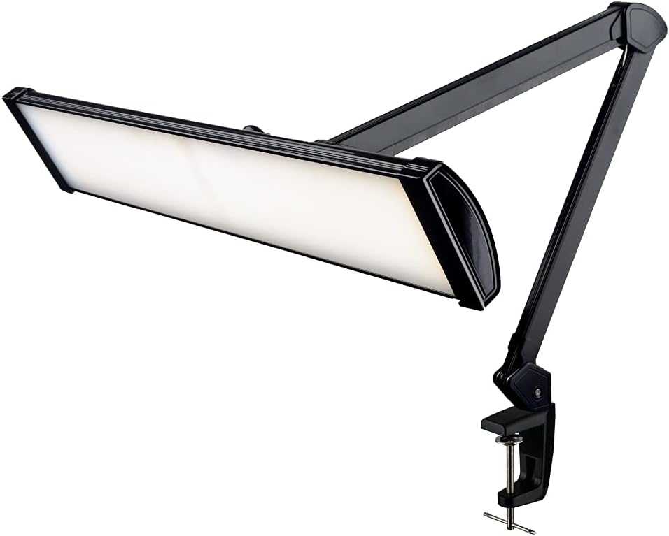 Black 26 Inches Wide Metal LED Desk Lamp with Clamp K9743