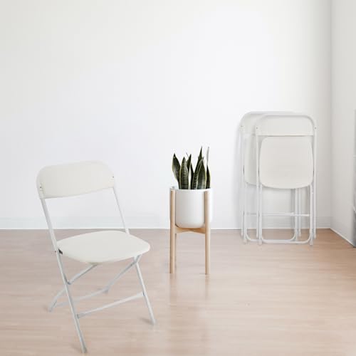 4 Piece White Plastic Folding Chairs W73062