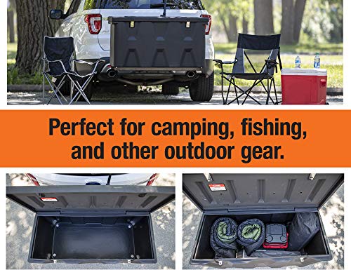 Large Poly Cargo Carrier Utility Storage Bin Box, 23x51x26 Inches, Black W16547