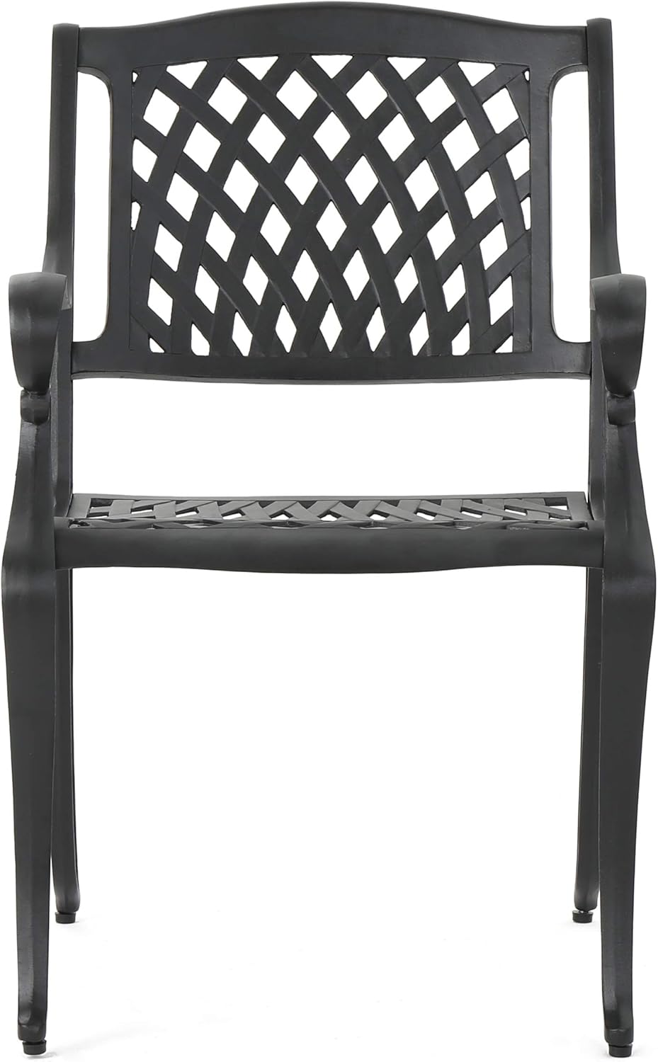 Black Sand Cast Aluminum Chairs 2-Pcs Set T563