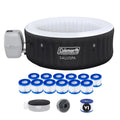 4 Person Inflatable Hot Tub Spa with 12 Filter Cartridges V5736