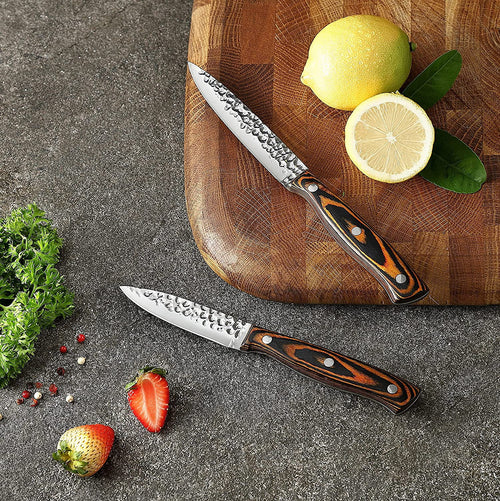 15-Piece Stainless Steel Knife Block Set with Built-in Sharpener I8106