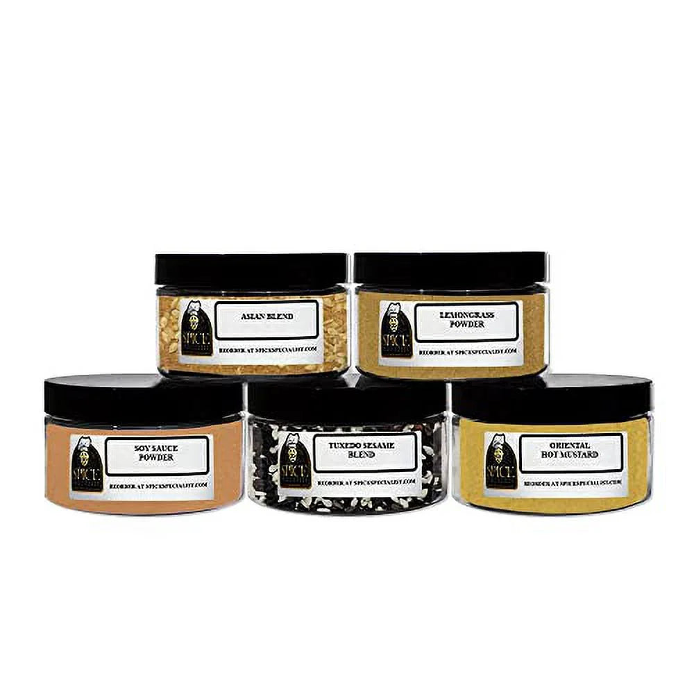 Asian Cuisine Gift Set with 5 Plastic Jars I876