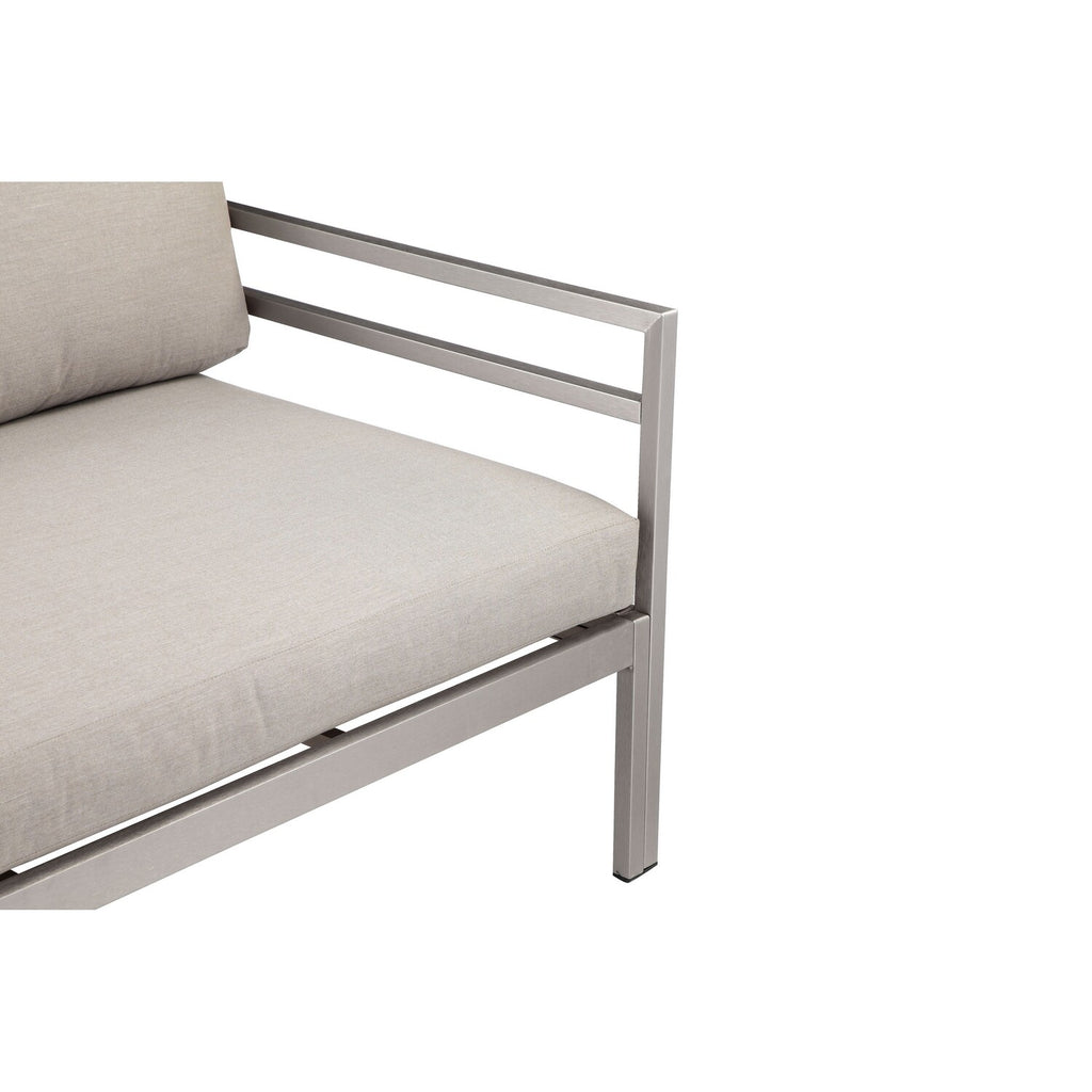 Gray Aluminum Frame Outdoor Sofa with Fabric Cushions L1504