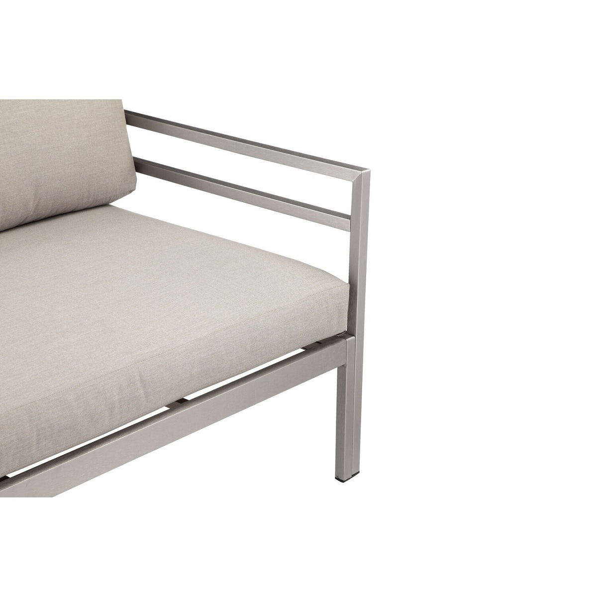 Gray Aluminum Frame Outdoor Sofa with Fabric Cushions L1504