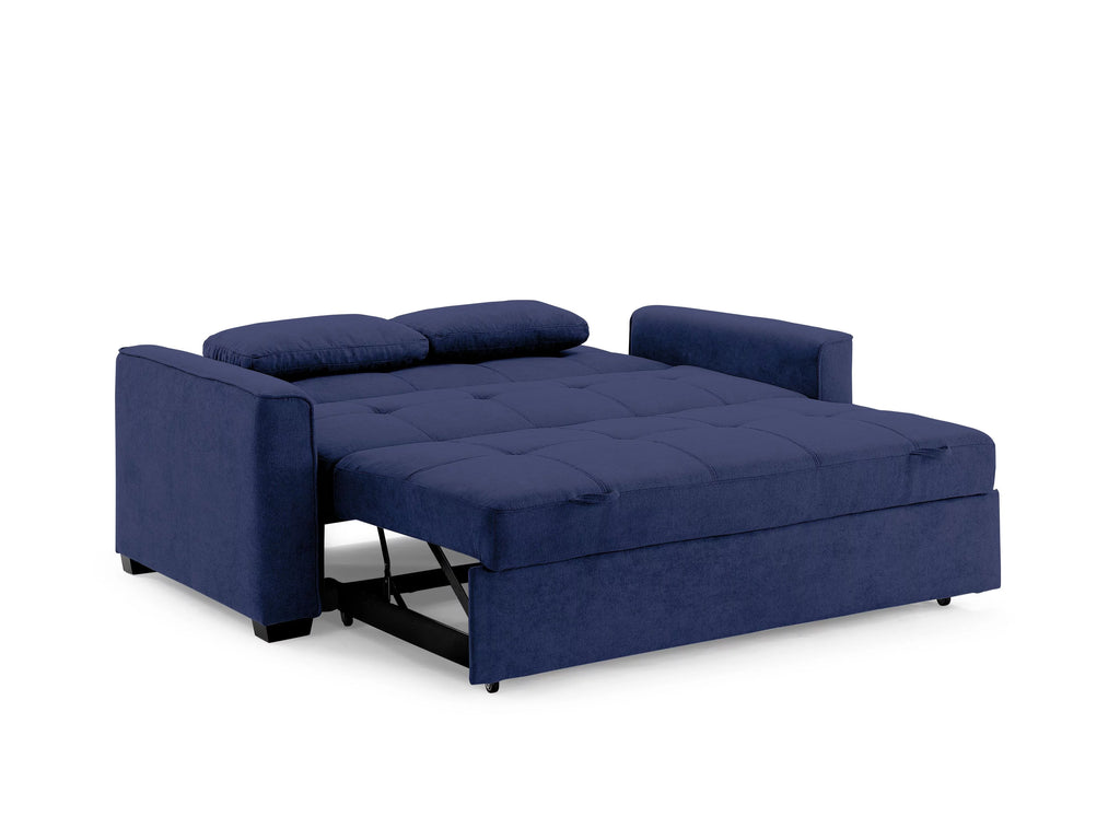 Navy Chenille Queen Size Sleeper Sofa Z7441