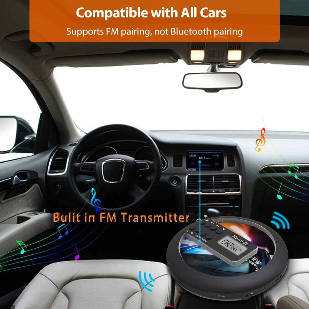 Rechargeable Portable CD Player with FM Transmitter, Headphones, Pack of 2 T673167