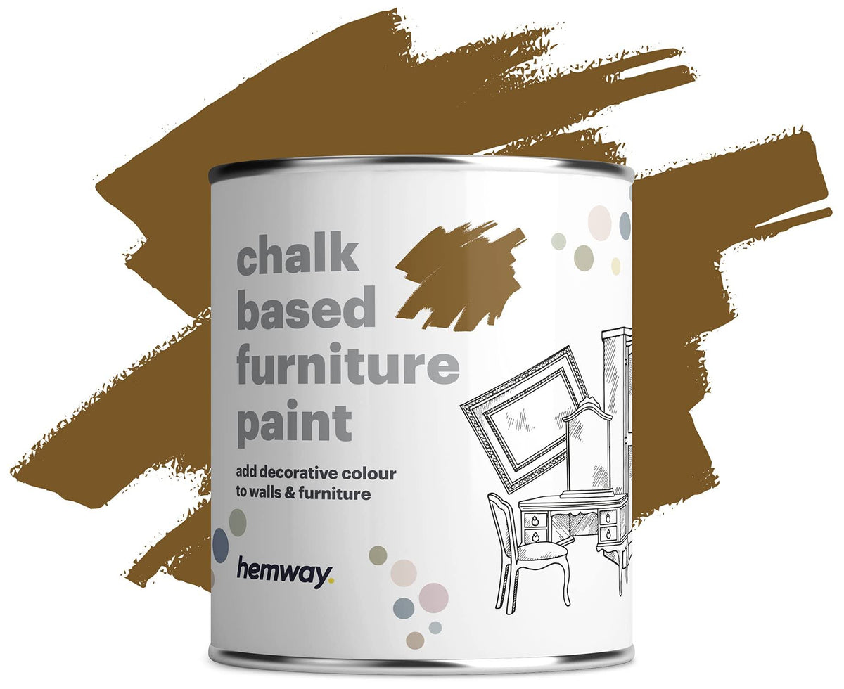 Matte Shabby Chic Chalk Based Furniture Paint 1L Mustard Brown F6826