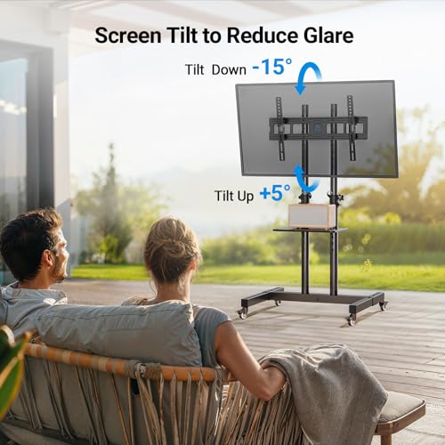 Rolling TV Stand on Wheels for 32-83 Inch Screens up to 110lbs V449156