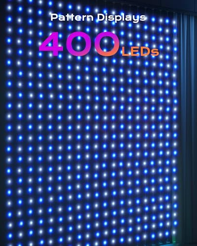 400 RGBIC LED Smart Curtain Fairy Lights, 6.6x6.6ft, IP65 Waterproof B3765