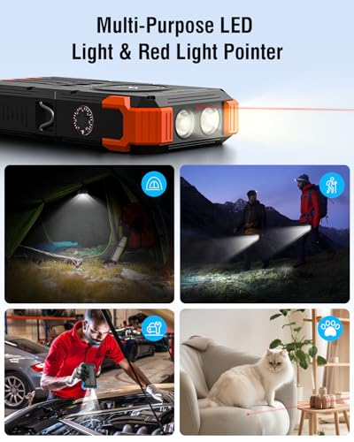 42800mAh Wireless Portable Charger with USB-C, QC3.0 Fast Charging 15W 4 Ports Outdoor Battery Pack with Dual LED Flashlights C6948
