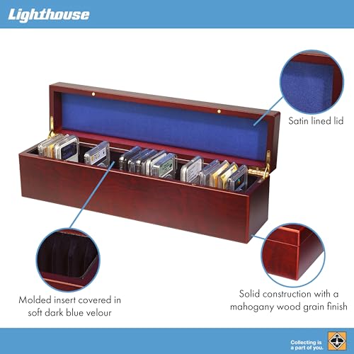 Mahogany Wood Grain Coin Box for 50 Slabs V69469