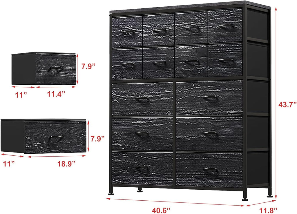 14 Drawer Tall Fabric Dresser G1744