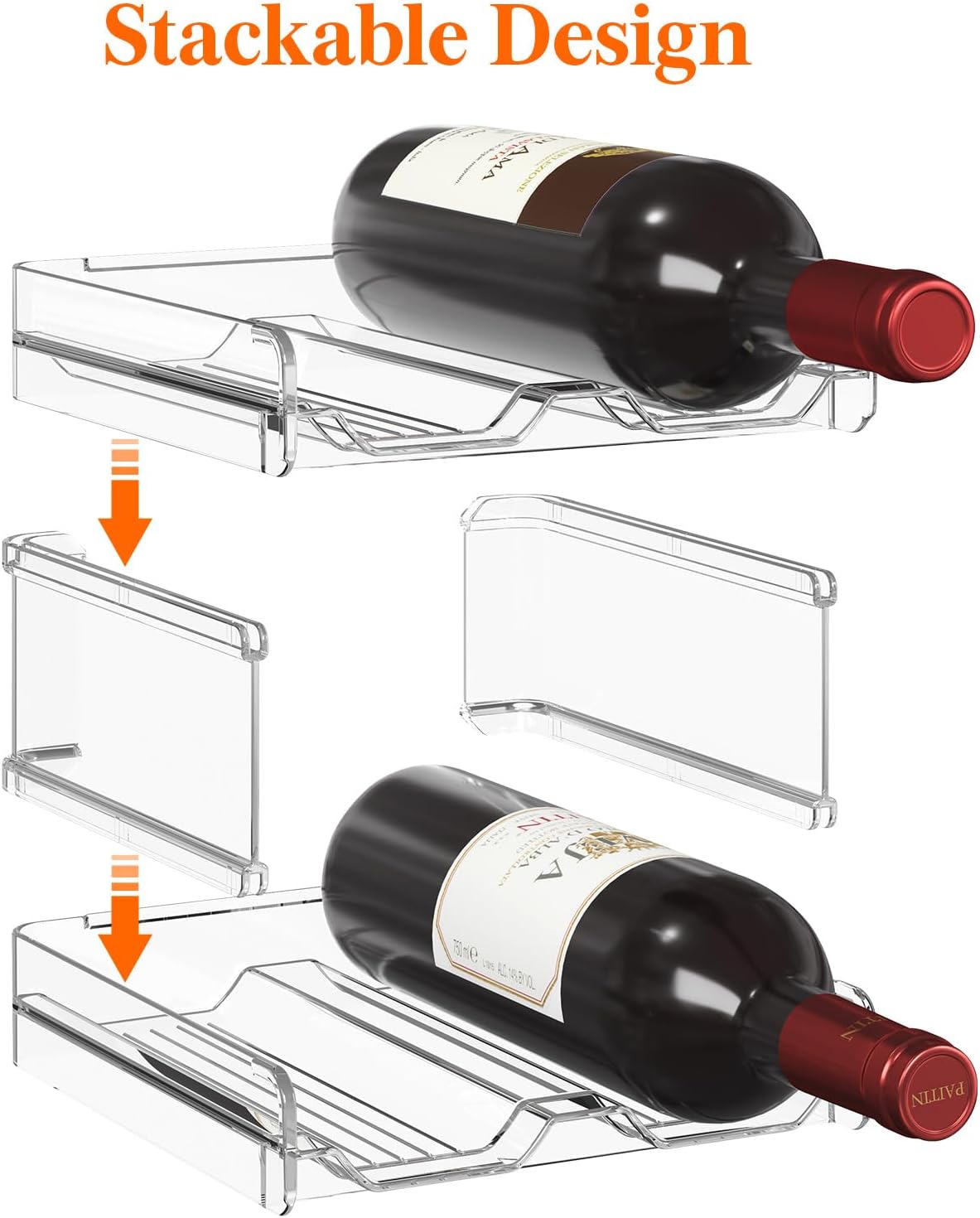 2 Tier Bar Cart with 9 Wine Bottle Racks D824430