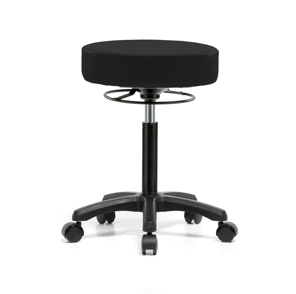 Height Adjustable Rolling Stool 18-23 inches 250-pound Capacity Charcoal Vinyl V8934