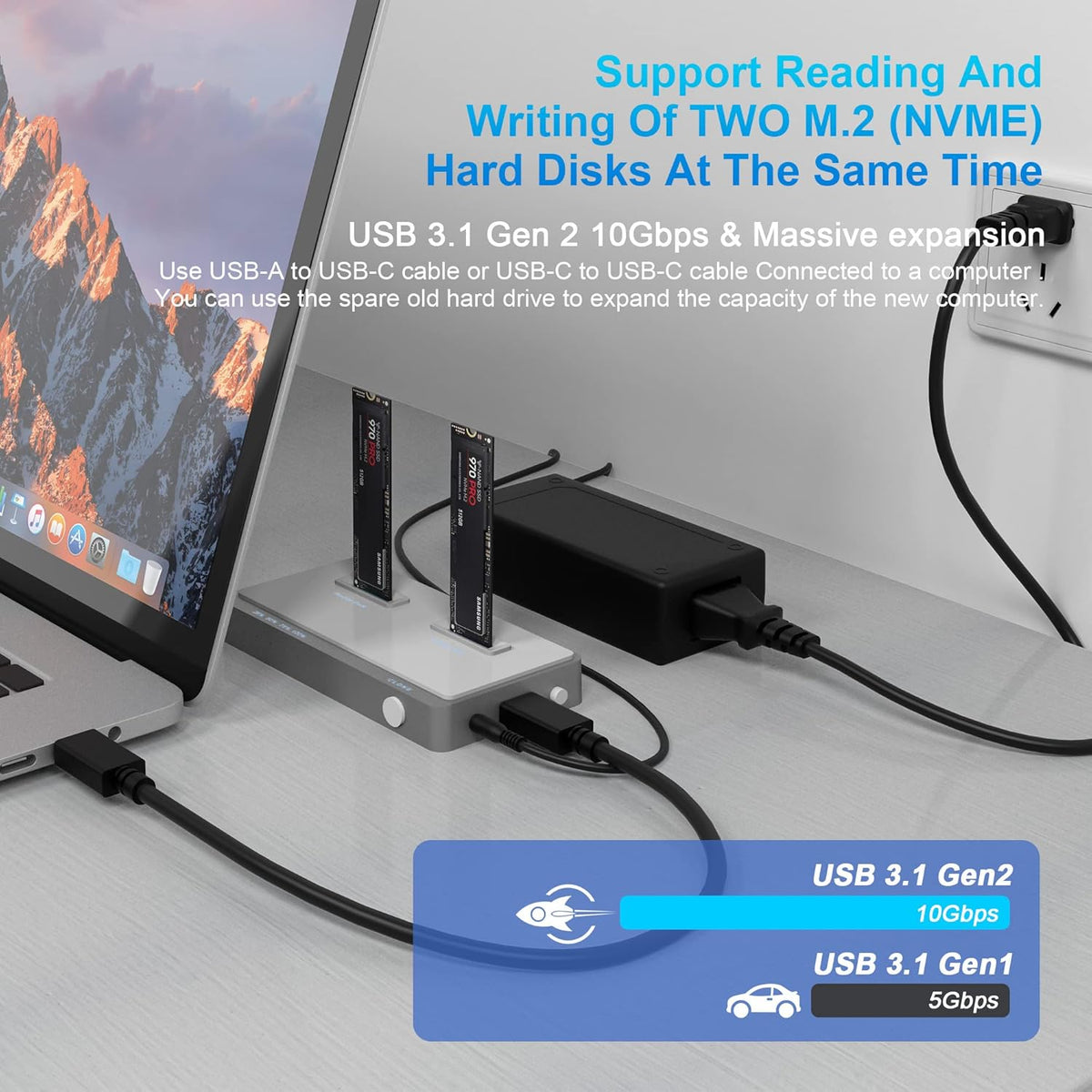 M.2 NVMe Dual-Bay Docking Station J864764