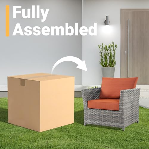 13 Piece Wicker Patio Furniture Set with Rocking Chair and Tea Table B59556