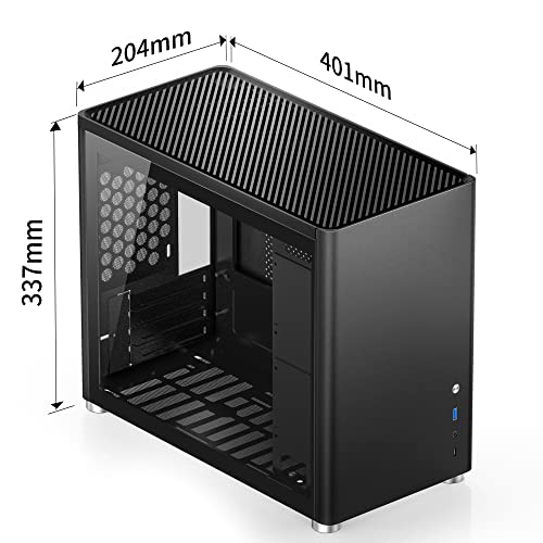 White Mini Micro ATX Tower Computer Case, Aluminum/Steel/Tempered Glass R948798