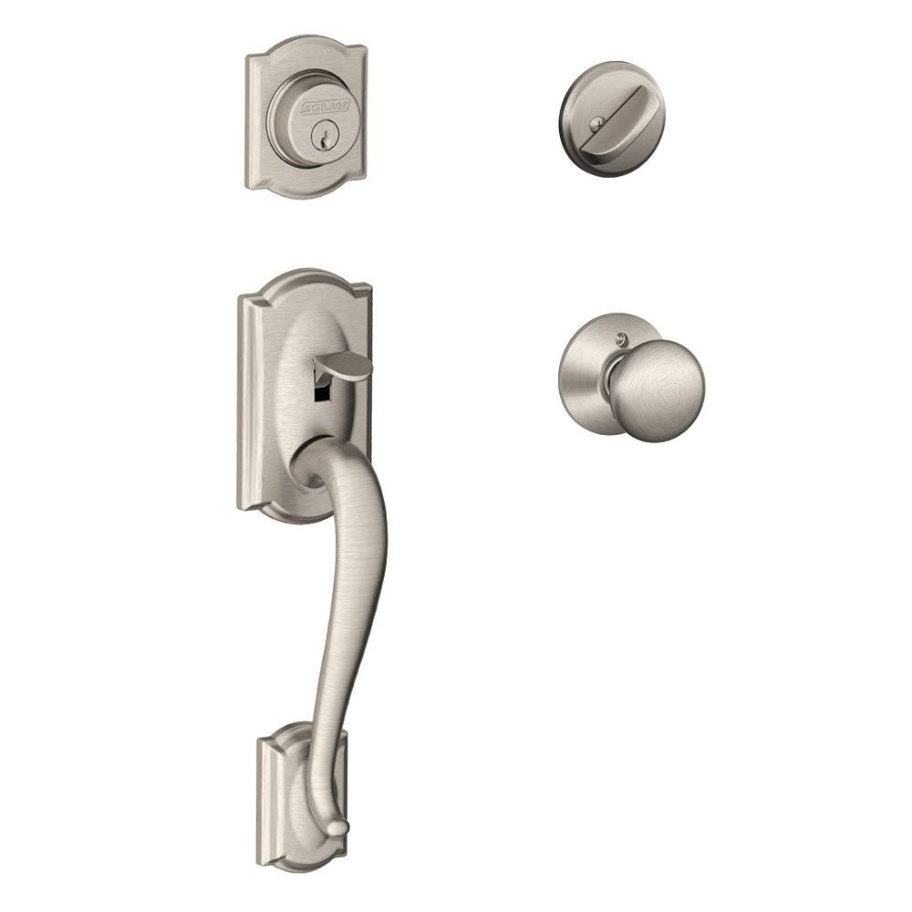 Satin Nickel Single Cylinder Handleset with Knob X4641