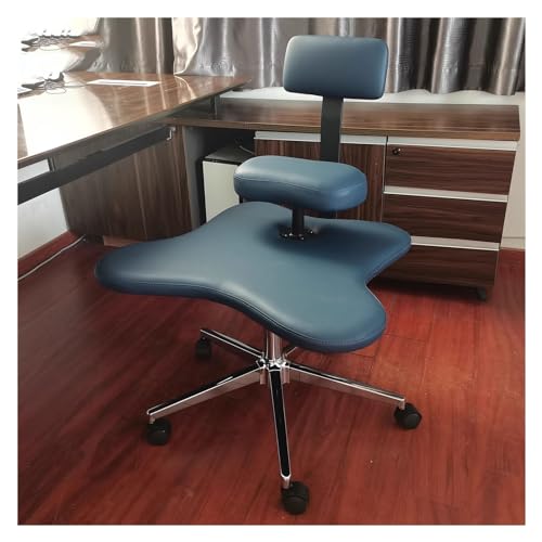 White Ergonomic Cross Legged Office Chair with Wheels L833