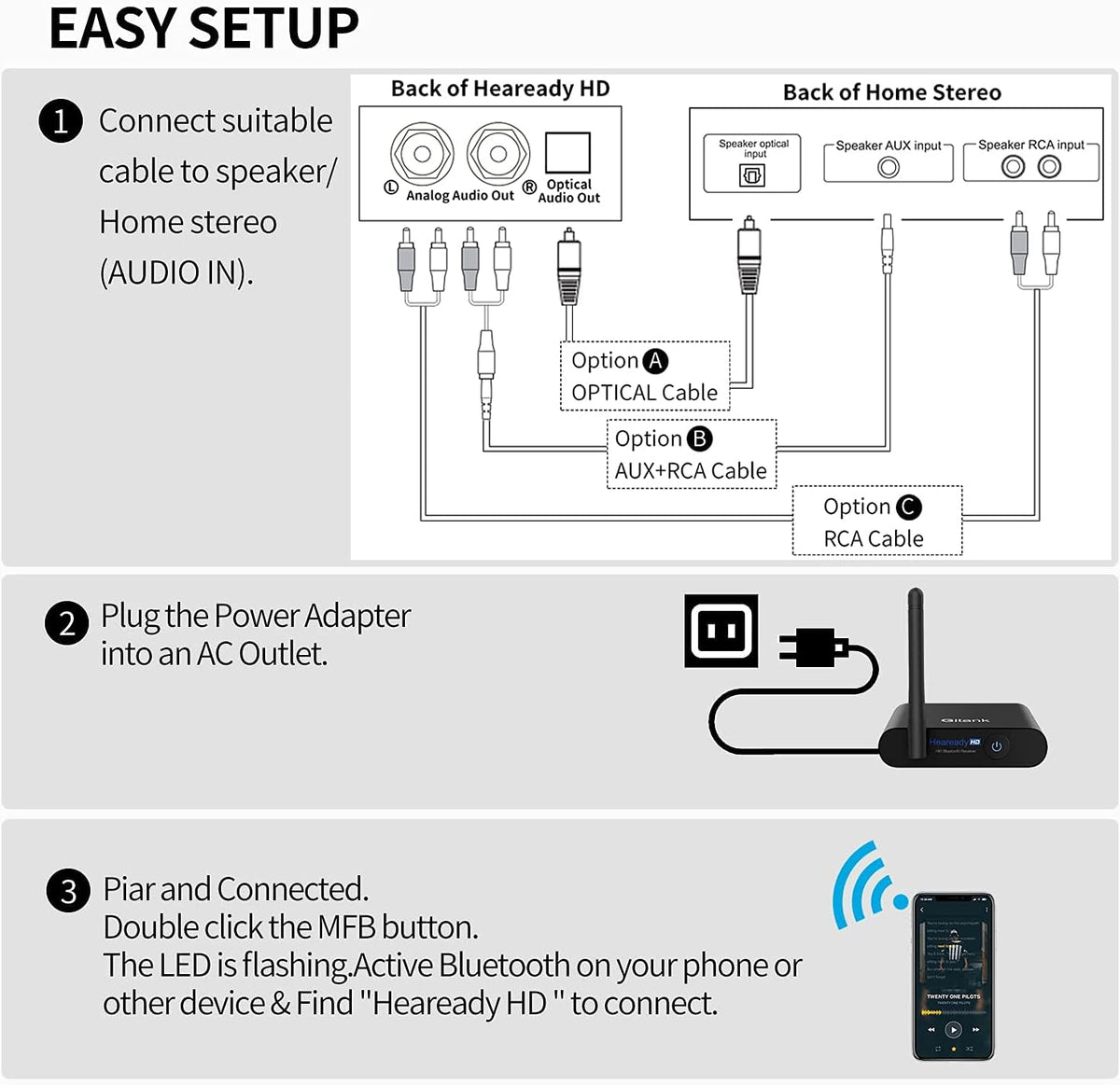 Bluetooth 5.0 Music Receiver with aptX HD S237