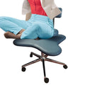 White Ergonomic Cross Legged Office Chair with Wheels L833