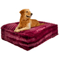 Large Plush Faux Fur Rectangle Dog & Cat Bed R2554