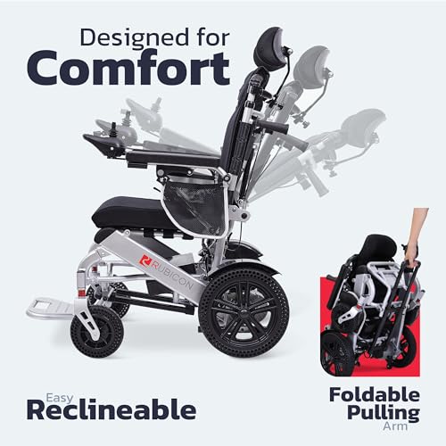 Reclining Foldable Electric Wheelchair with Dual 12AH Lithium Batteries O911