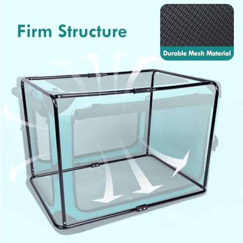 42 inch Collapsible Dog Crate with Durable Mesh Windows V725