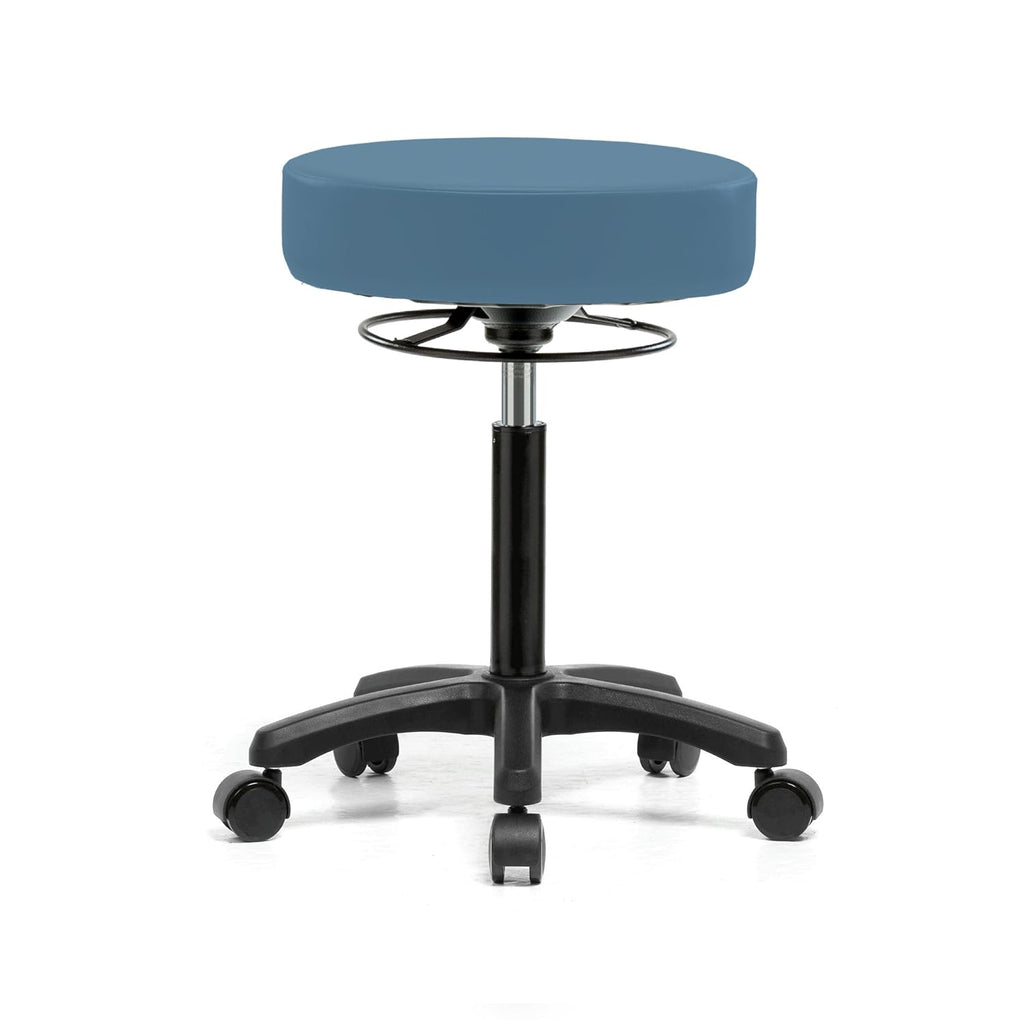 Height Adjustable Rolling Stool 18-23 inches 250-pound Capacity Charcoal Vinyl V8934