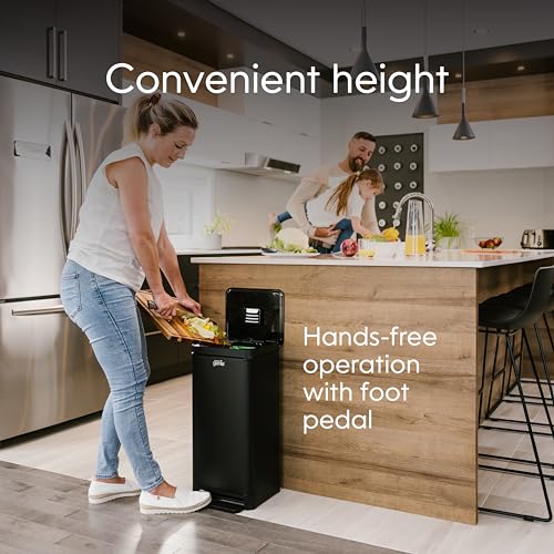 White Stainless-Steel Large Kitchen Compost Bin I162551