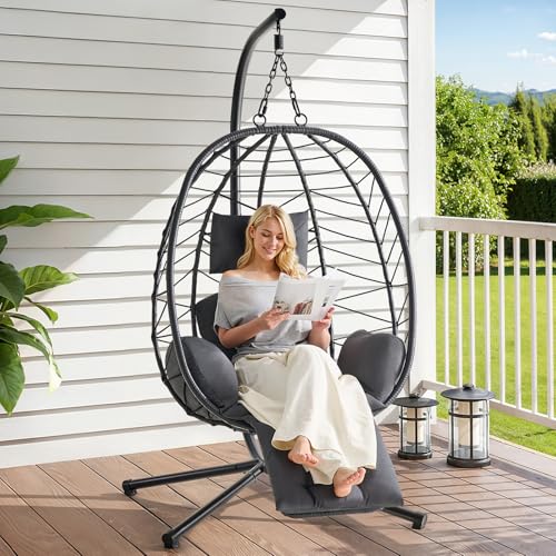 Hanging Egg Chair with Cushion and Stand C409220