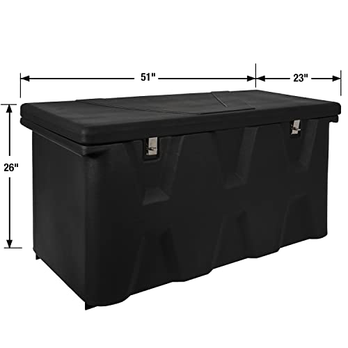 Large Poly Cargo Carrier Utility Storage Bin Box, 23x51x26 Inches, Black W16547