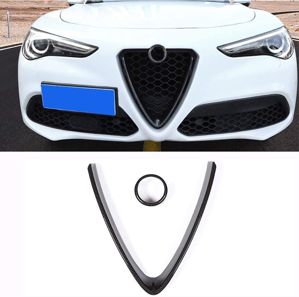 Carbon Fiber Style Front Grill Trim 2Pcs K738169