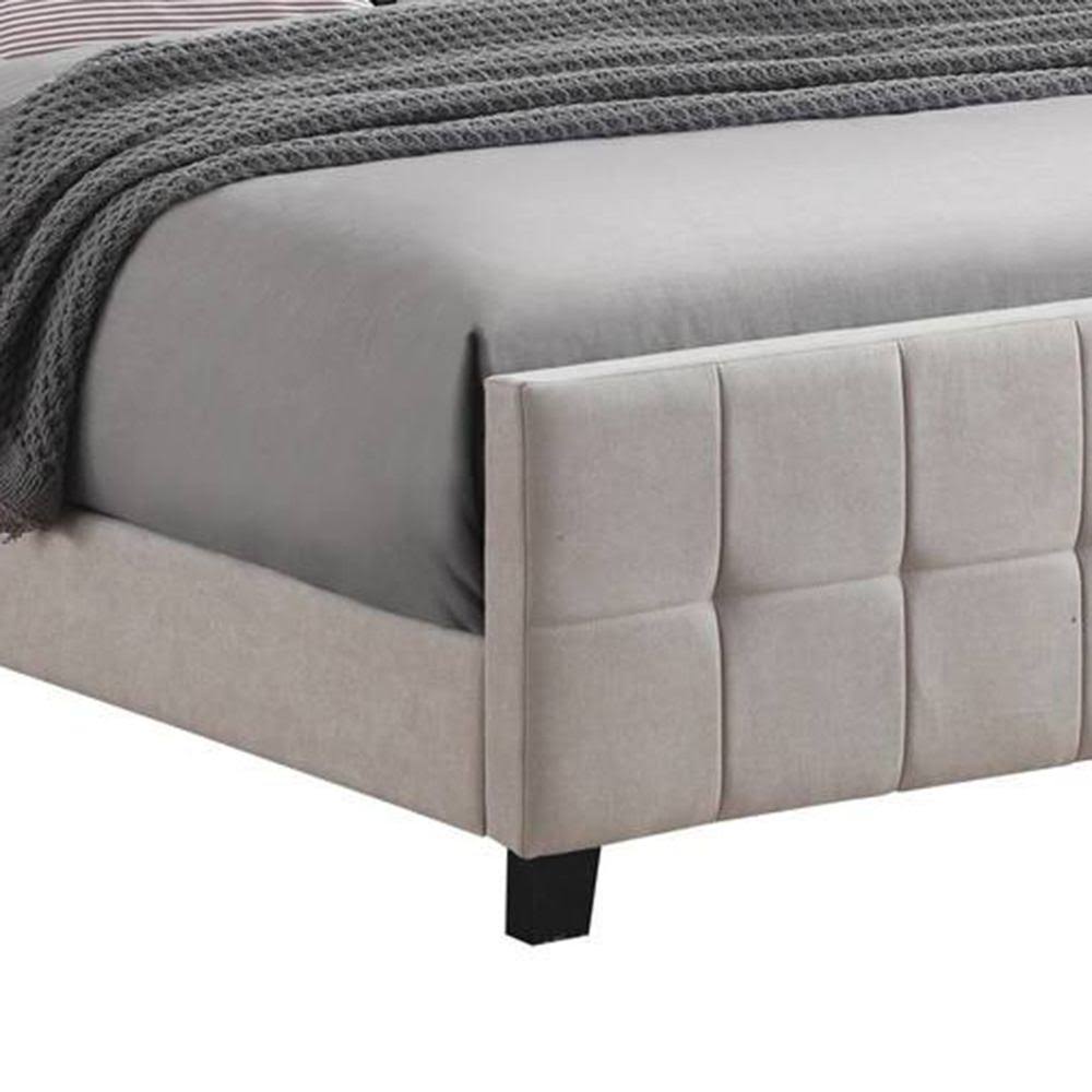 Beige King Upholstered Panel Bed Z34930