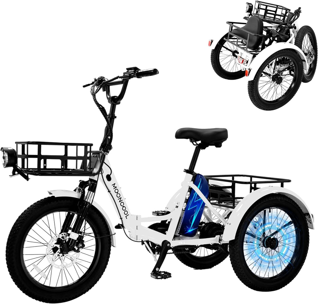 48V 20" Fat Tire 3 Wheel Folding Electric Tricycle P805