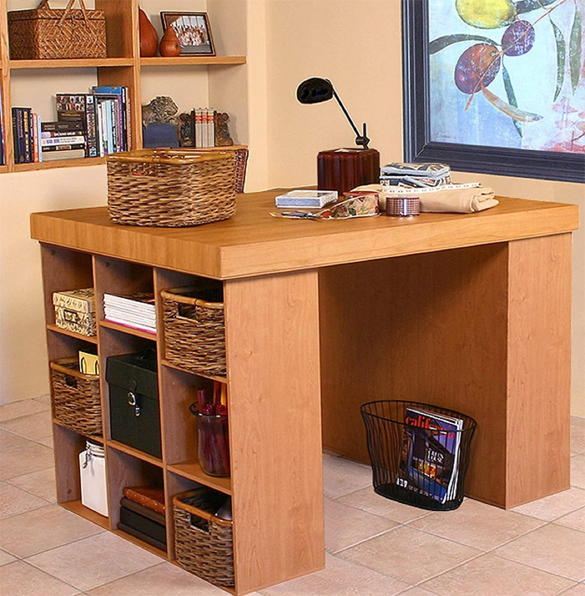 White Desk with 2 Bookcase Sides O932057