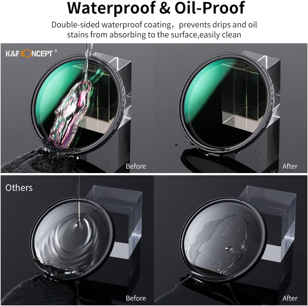 62mm Variable ND3-ND1000 Neutral Density Lens Filter with Multi-Layer Coatings Pack of 2 O3278