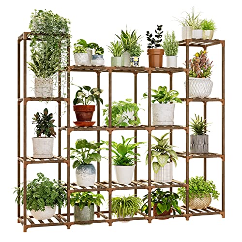 Large Wood Plant Stand for 17 Pots V6928