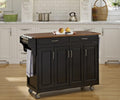 Natural Finish 4 Door Kitchen Cart with Cherry Top I645