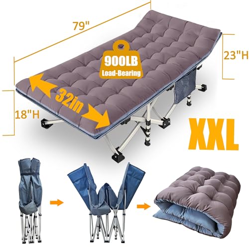 Folding Cot with Thick Pad Heavy Duty Oxford with Carry Bag J556